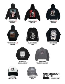 Anime NYC 2025 range sheet of outerwear and hats
